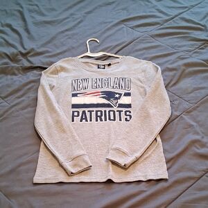 NFL New England Patriots Kids Gray Long Sleeve Tee